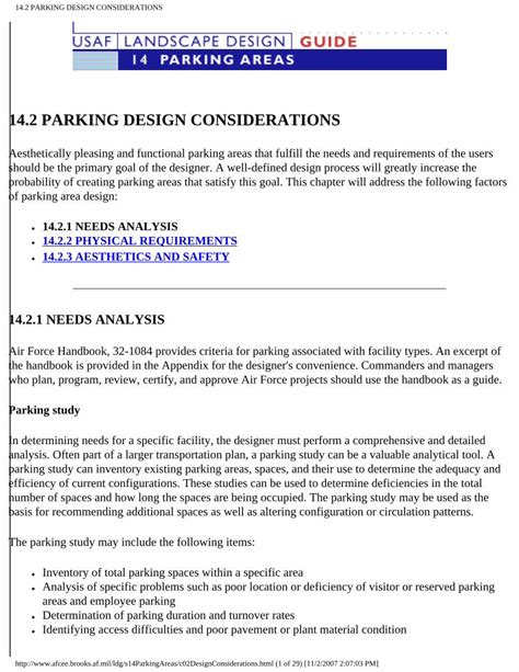 14.2 PARKING DESIGN CONSIDERATIONS.
